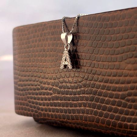 925 Sterling Silver Letter A Pendant Necklace